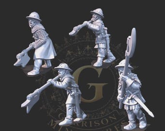 Early 14C Billmen 28mm 1/56