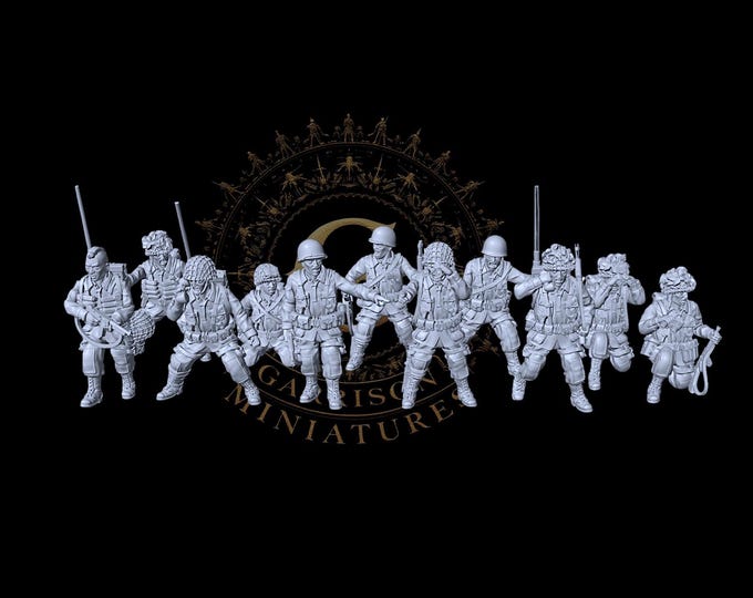 WW2 US Airborne HQ X11 Figures 1/76 20mm