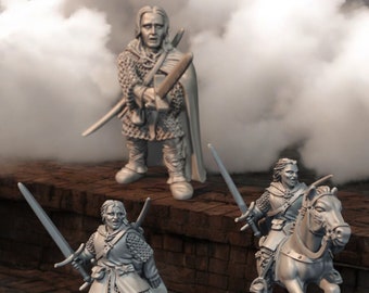 13/14C Medieval Squires Foot & Mounted,28mm 1/56