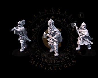 Dark Ages Norse Vendel Warriors with Dane Axes 28mm 1/56