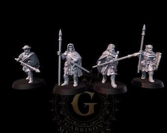 Northern Veterans with Spears & Shields X4: 28mm