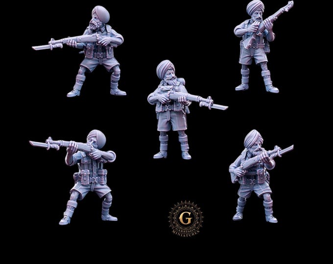 WWII Indian Sikh Riflemen28mm 1/56