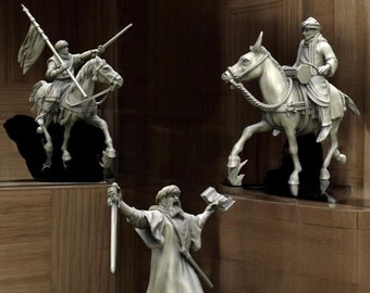 Andalusian Qadi, Almoravid Standard Bearer & Drummer 28mm 1/56