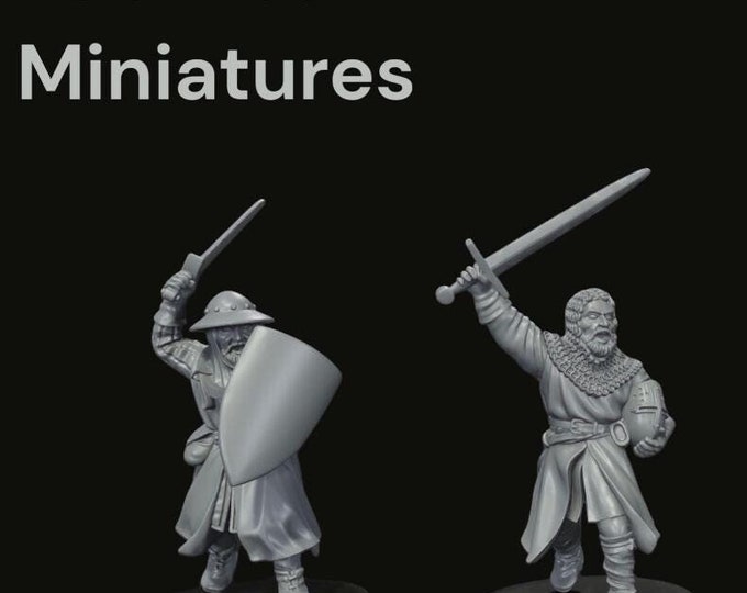 13/14C Medieval Sergeants on Foot  28mm 1/56