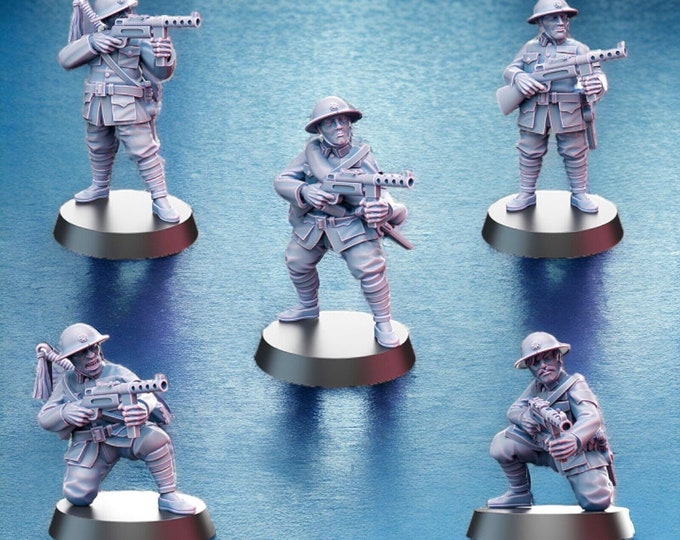 Chinese NRA Infantry with SMGs,  28mm 1/56