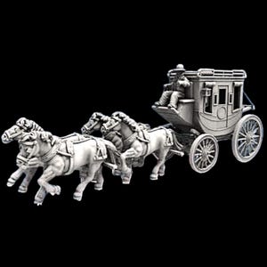 Stagecoach - Wild West Wargames Collectors Figures 28mm/32mm Ideal for Dead Man&#39;s Hand, Blackwater Gulch. Gunfighter&#39;s Ball UNPAINTED