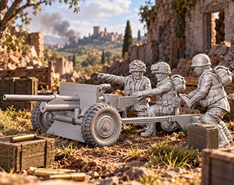 US Airborne M3 Anti-Tank Gun 20mm 28mm WW2 Unpainted Resin Wargame Miniatures