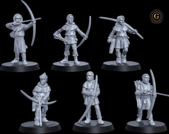 Medieval Peasant Archers  28mm 1/56