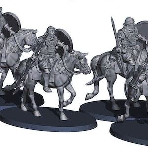 Roman Empire Equites Legionarii X4 Saga Carthage Hail Caesar 28mm 1/56 Unpainted Wargames Collectors Figures by RW for Garrison Miniatures