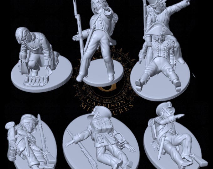 Napoleonic French Wounded Infantry Set 28mm 1/56
