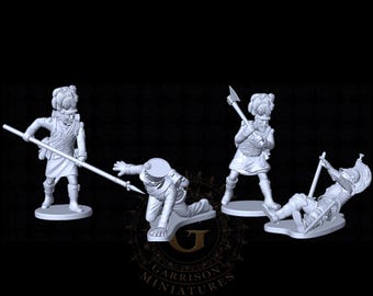 Scots In Battle Vignette, 4 Figure Set 28mm 1/56