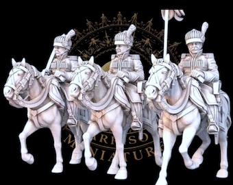 Napoleonic Grand Duchy Warsaw Krakusi Light Cavalry Command, 28mm 1/56