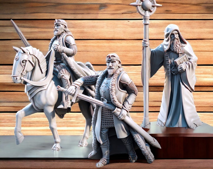 Numenor King Arvelon & Malion the Mystic: 28mm Wargame Miniatures