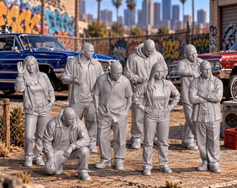 Lowriders X8 1:87 HO X10 Model Railroad Railway Layout Figures