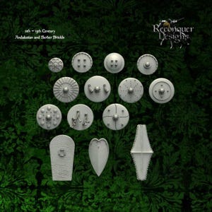 Medieval Andalusian and Berber Shields 11th-12th C 28mm 1/56 Wargames and Collectors Figures by Reconquer Designs for Garrison Miniatures