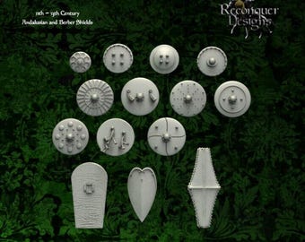 Medieval Andalusian and Berber Shields 11th-12th C 28mm 1/56