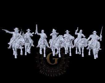 HO Scale Wild West 1/87 Unpainted Resin Mounted Bounty Hunters Miniatures Train Layout