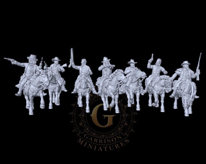 HO Scale Wild West 1/87 Unpainted Resin Mounted Bounty Hunters Miniatures Train Layout