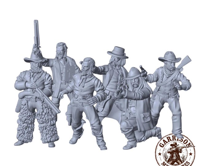 HO Scale Wild West 1/87 Unpainted Resin Bounty Hunters Miniatures Train Layout