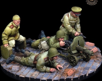 UNPAINTED WW2 Fall of Berlin Series Soviet Maxim Unit 28mm 1/56