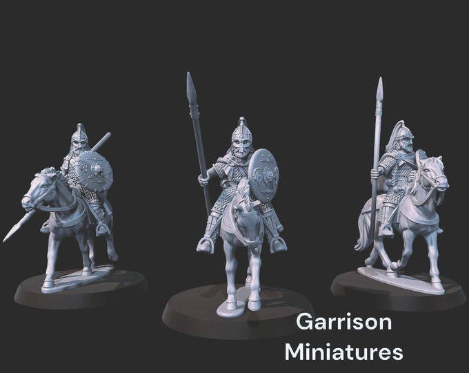 Mounted Thanes with Spears 28mm 1/56