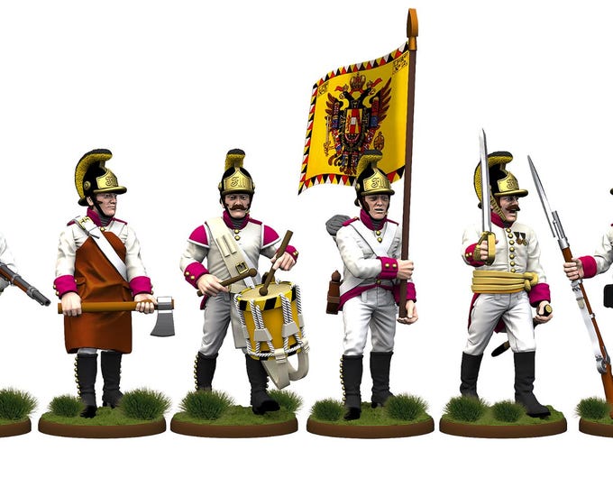 Austrian German Fusiliers Command Pre-1809 28mm 1/56