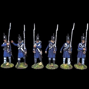 Napoleonic Prussian Landwehr Infantry Marching, Waterloo etc UNPAINTED 28mm 1/56 Wargames and Collectors Figures by Garrison Miniatures