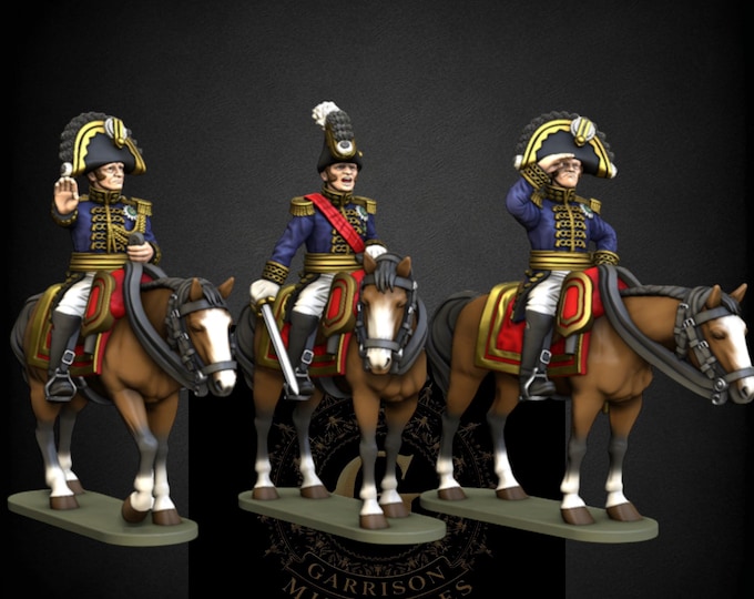 Napoleonic Kingdom Of Saxony Mounted General Staff 28mm 1/56