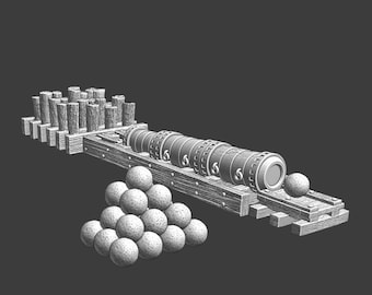 Medieval Siege Machine Large Bombard Cannon 28mm 1/56