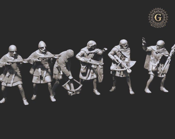 12-13th C Crossbowmen 28mm 1/56