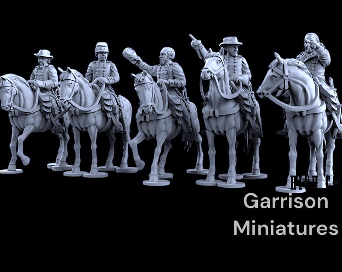 American Civil War Union High Command Mounted, 28mm (1/56