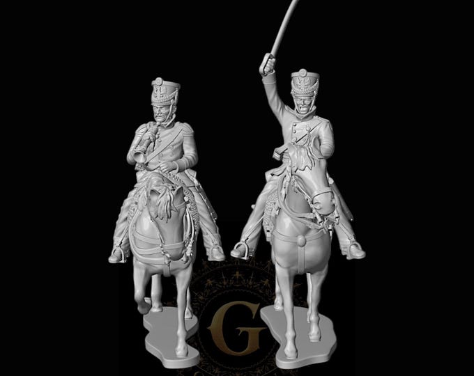 Prussian Landwehr Cavalry Command 28mm