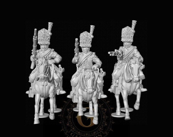 French Grenadiers a Cheval X3: 28mm Wargame and Display Miniatures