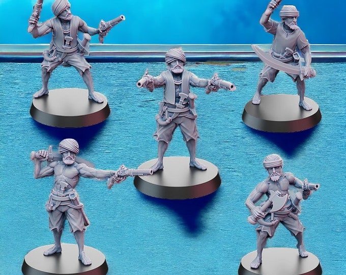 Umbar etc Corsairs with Flintlocks 28mm 1/56