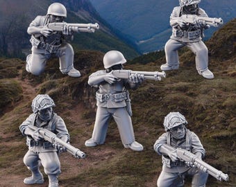 WW2 USMC with Combat Shotguns 28mm 1/56