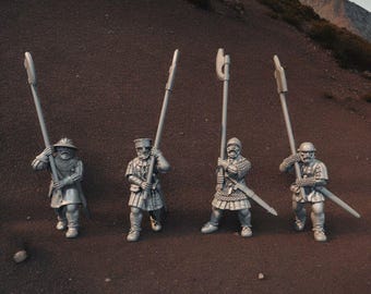 13thC Billmen Advancing 28mm 1/56