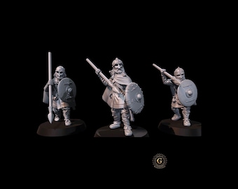 Vendel Warriors with Spears Set 1, 28mm 1/56