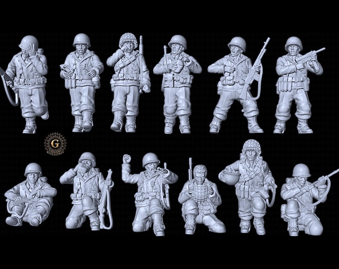 US Infantry GIs At Rest 28mm 1/56