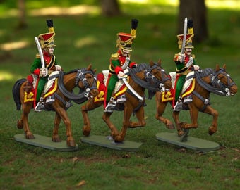 Napoleonic Austrian Uhlans Command Set B  28mm 1/56