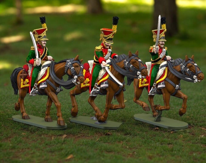 Napoleonic Austrian Uhlans Command Set B  28mm 1/56