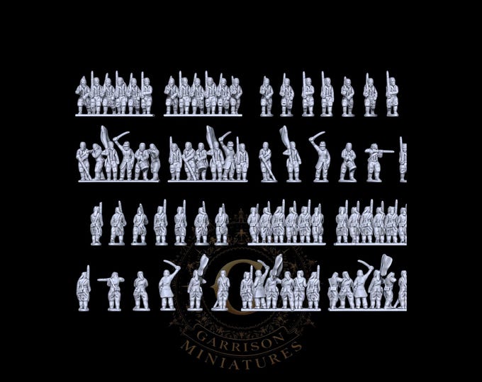 Zouaves X18 Solo Figures + 4 Strips,15mm or 13.5mm