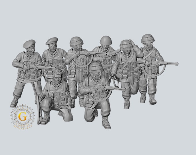 Italian Folgore Paratroops Rifle Squad 28mm & 20mm WW2 Unpainted Resin Figures