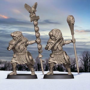 Roman Empire Aquilifer and Imagifer Saga Carthage Hail Caesar 28mm 1/56 Unpainted Wargames Collectors Figures by RW for Garrison Miniatures