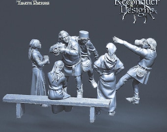 Medieval etc Tavern Patrons 28mm 1/56