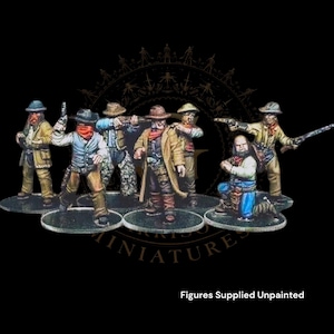 Outlaws X7  - Wild West Wargames Collectors Figures 28mm/32mm Ideal for Dead Man&#39;s Hand, Blackwater Gulch. Gunfighter&#39;s Ball UNPAINTED