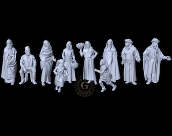 Medieval Villagers Set B - 28mm 1/56