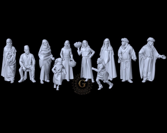 Medieval Villagers Set B - 28mm 1/56