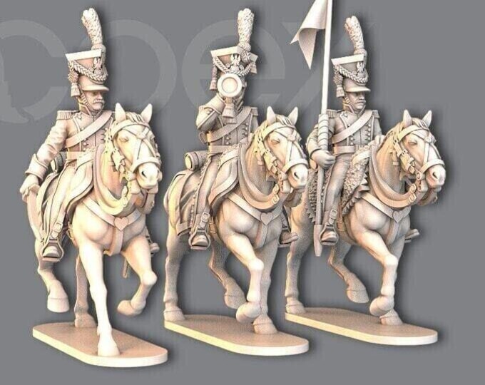 Napoleonic Grand Duchy Warsaw Uhlans Command  28mm 1/56