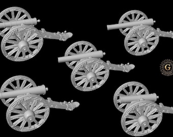 5 Famous American Civil War Artillery Pieces Set 1 - 28mm 1/56
