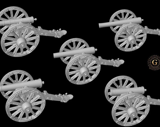 5 Famous American Civil War Artillery Pieces Set 1 - 28mm 1/56